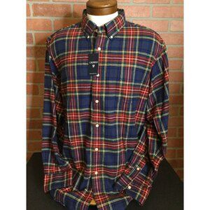 Cremieux Mens Flannel Shirt Plaid Button Front XXL 2X Long Sleeve NWT